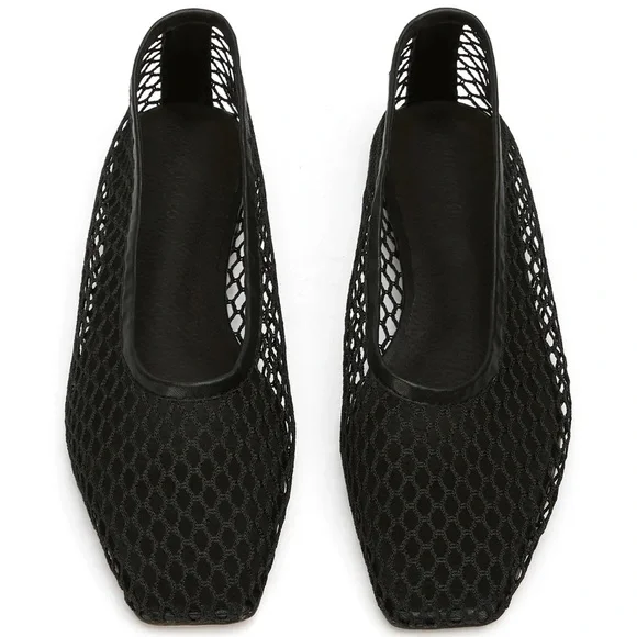 Tony Bianca Black Mesh Ballet flats NIB - Picture 1 of 7